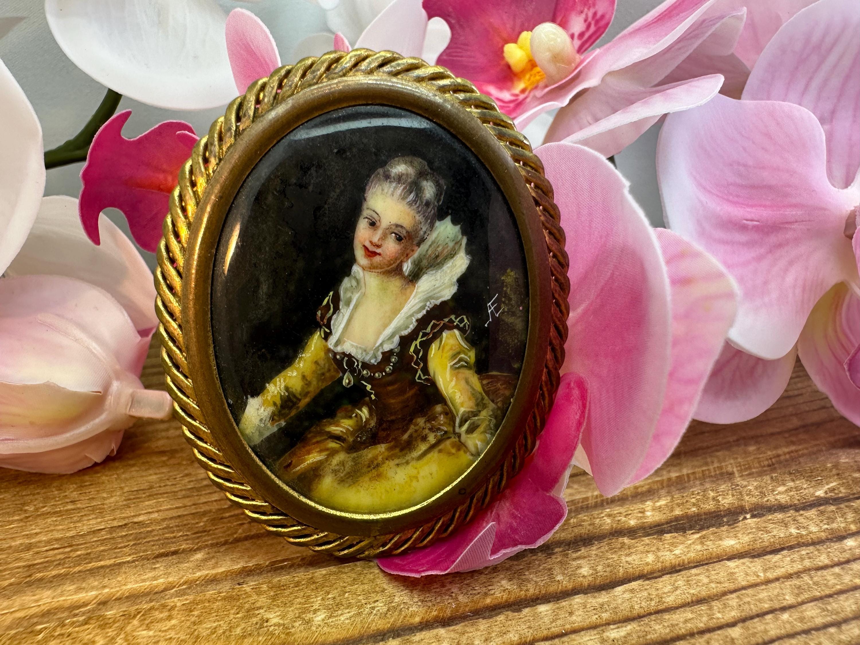 Broche Vintage En Celluloïd Miniature - Occasion, état Correct - Bijou Femme