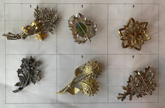 Lot De 3 Broches Anciennes Vintage Strass - Occasion - Pour Collection Ou Style Rétro