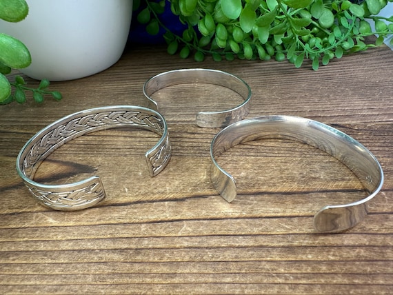 Assorted silver 925 open back cuff bangle bracele… - image 9