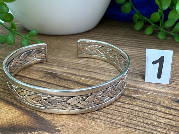 Assorted silver 925 open back cuff bangle bracele… - image 2