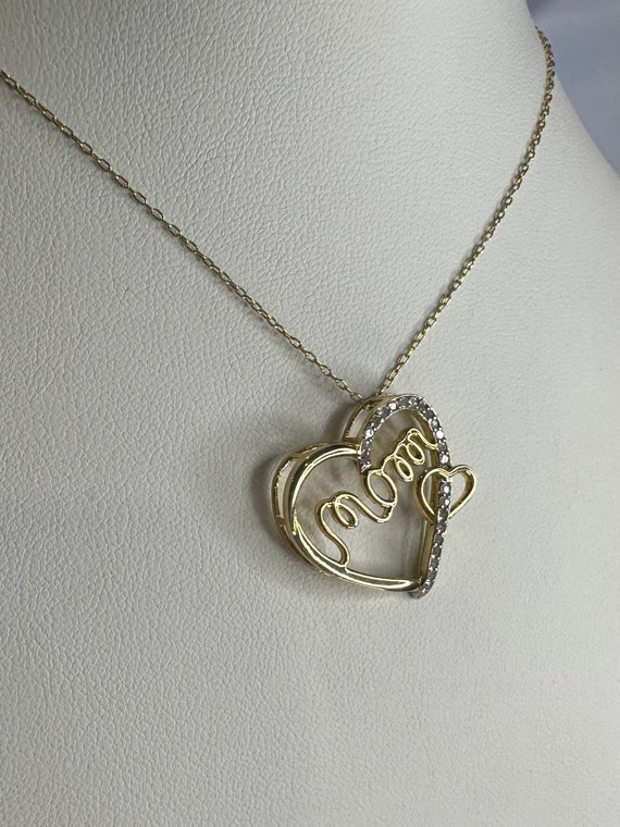 Beautiful 925 “mom” heart pendant with genuine di… - image 4
