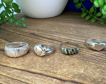 Vintage Sterling silver rings. Size 6 3/4. Each sold separately.