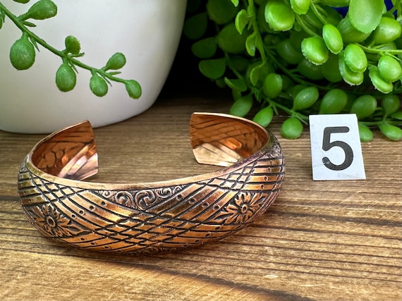 Assorted genuine copper open back cuff bracelet b… - image 7