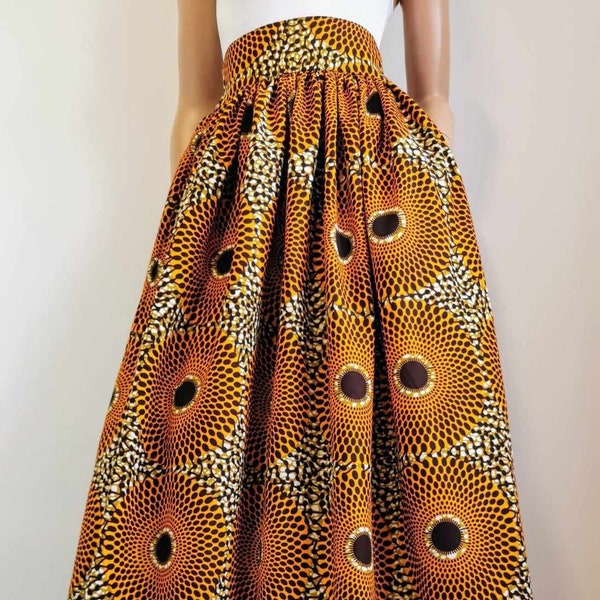 BONNIE African Print Full Length / Maxi Skirt 100 % Wax Cotton Handmade UK