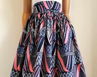 Custom Inked Full Calf Length Skirt With Closed Sides - Chiffon