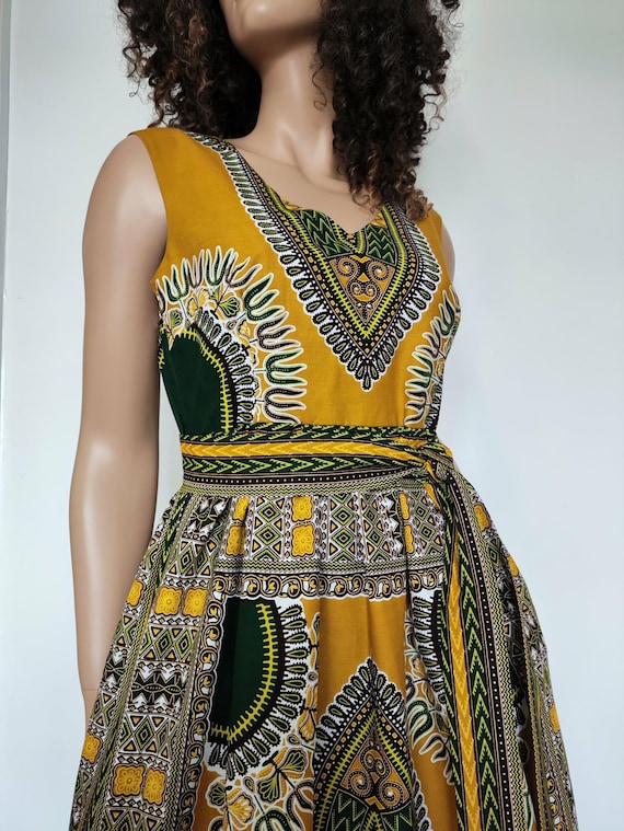 CLOE African Print  Full Length/Maxi Dress 100% Wax Cotton Handmade UK