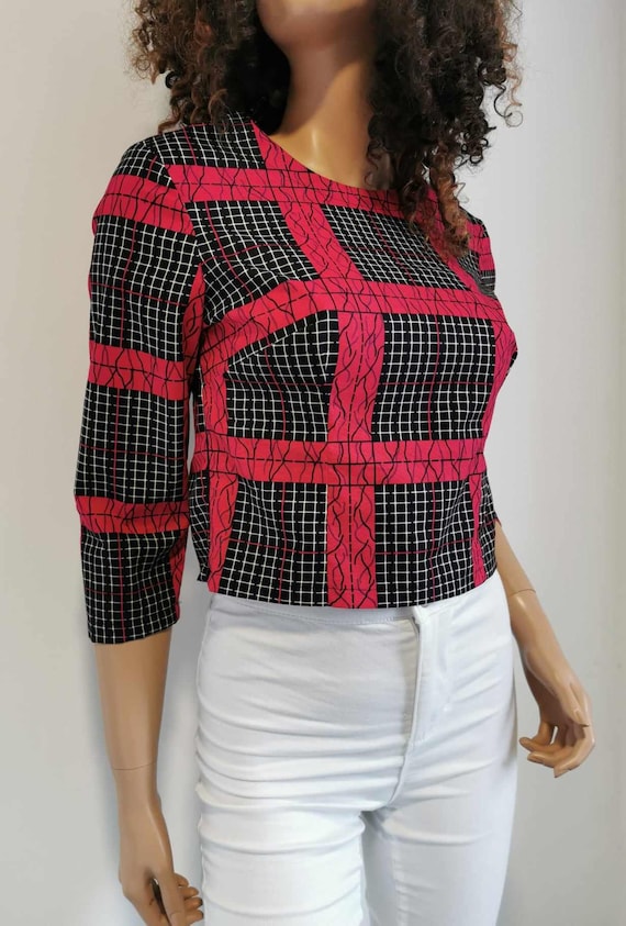 GIA African Print TOP 100% Wax Cotton Handmade UK
