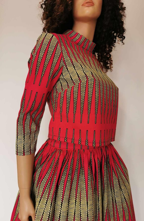 PINK SAVANNAH African Print Top 100% Wax Cotton Handmade UK