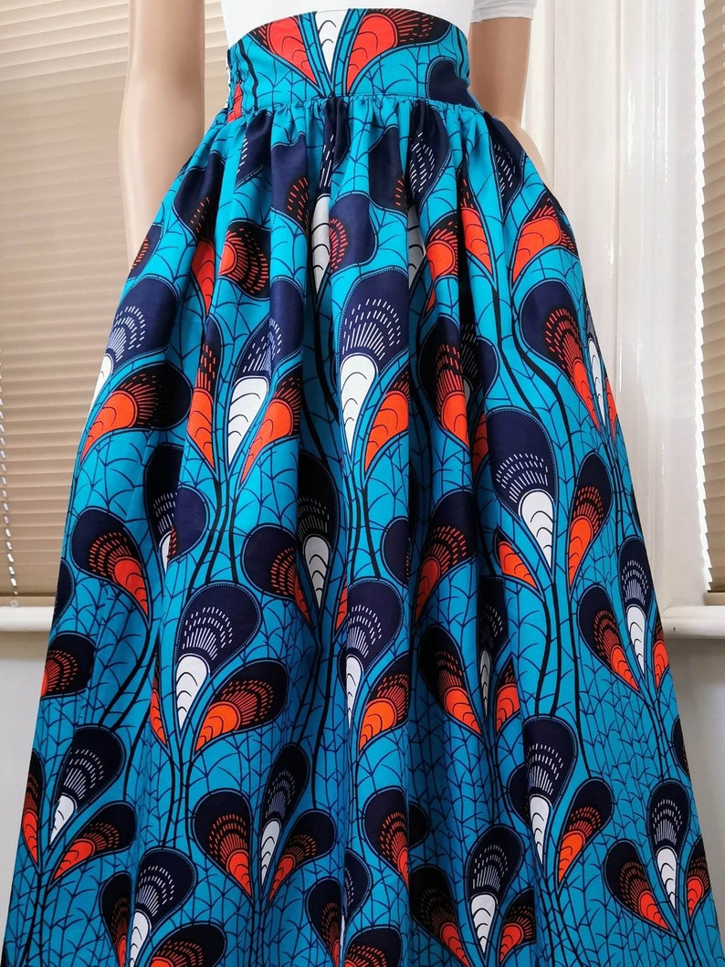 CASSANDRA African Print Full Length / Maxi Skirt 100 % Wax Cotton Handmade UK image 5
