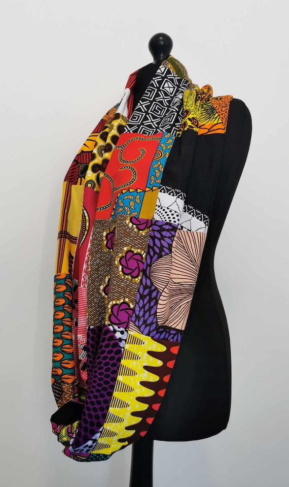 African Print Scarf,Scarf for Winter,African gift,100%African Wax Cotton,Handmade