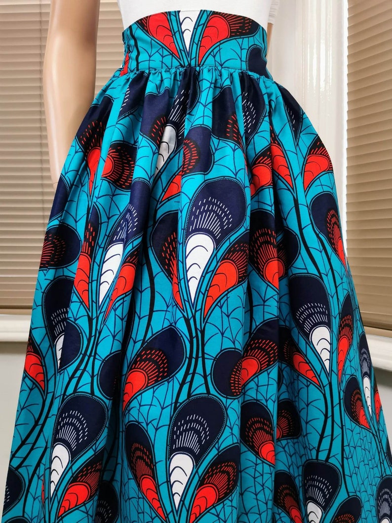 CASSANDRA African Print Full Length / Maxi Skirt 100 % Wax Cotton Handmade UK image 2