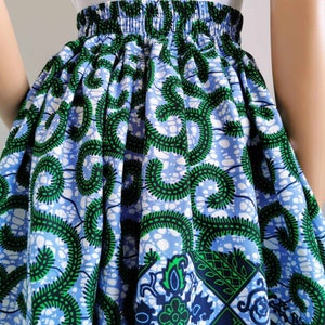 LORI African Printed Mid-Calf Skirt 100% Wax Cotton Handmade UK zdjęcie 6