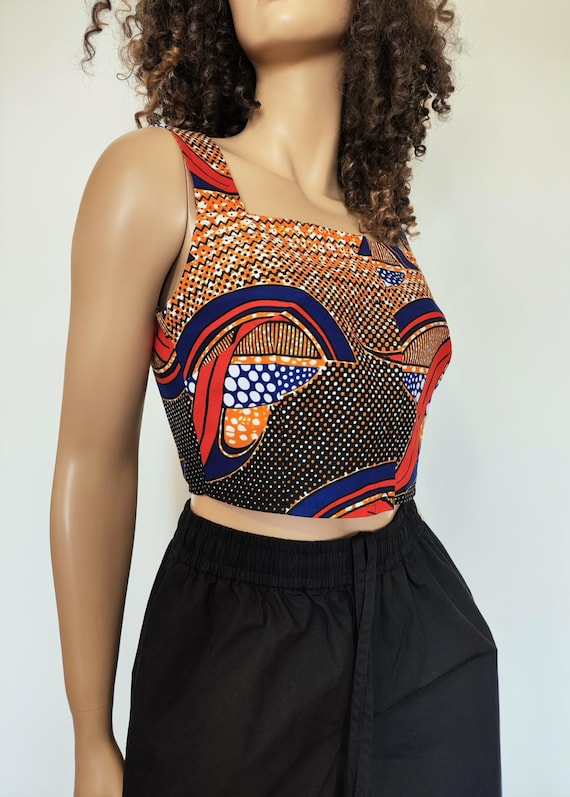 ANITA African Print TOP 100% Wax Cotton Handmade UK