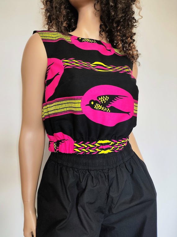 MAYA African Print TOP 100% Wax Cotton Handmade UK