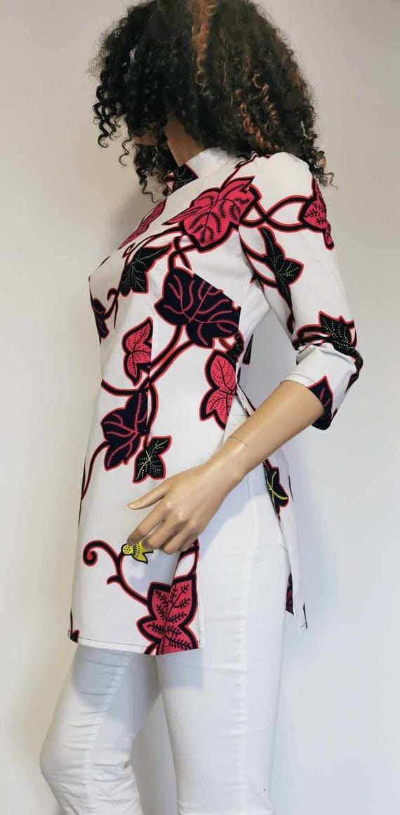 Mildred African Print TOP 100% Wax Cotton Handmade UK