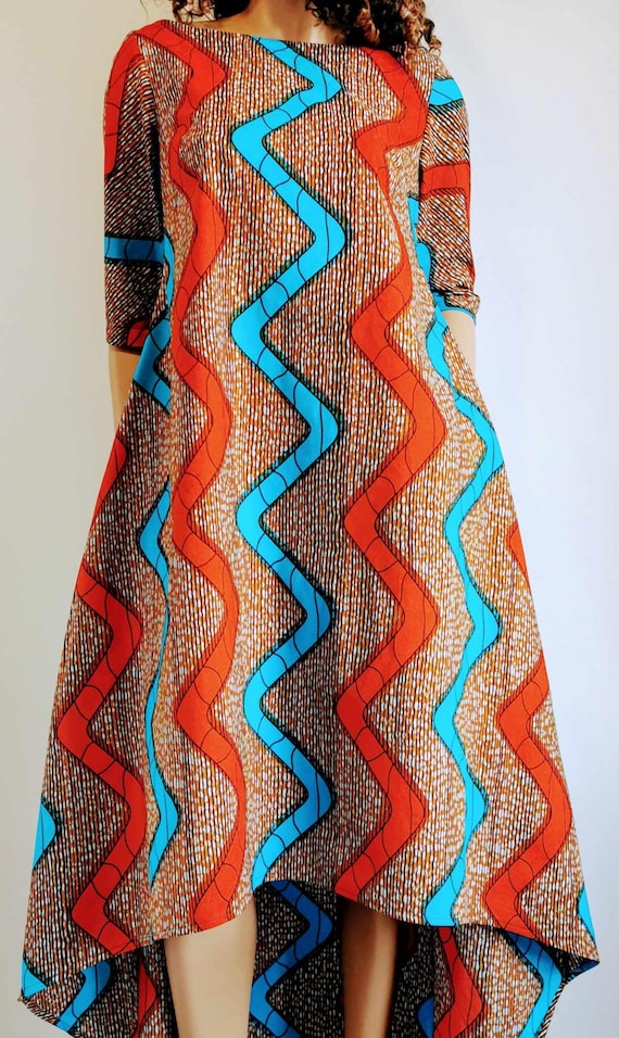 TAMMY African Printed High-Low Dress