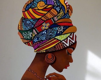 African Print Headwrap / Headscarf / Headband / Turban - 100% wax cotton - Handmade - UK