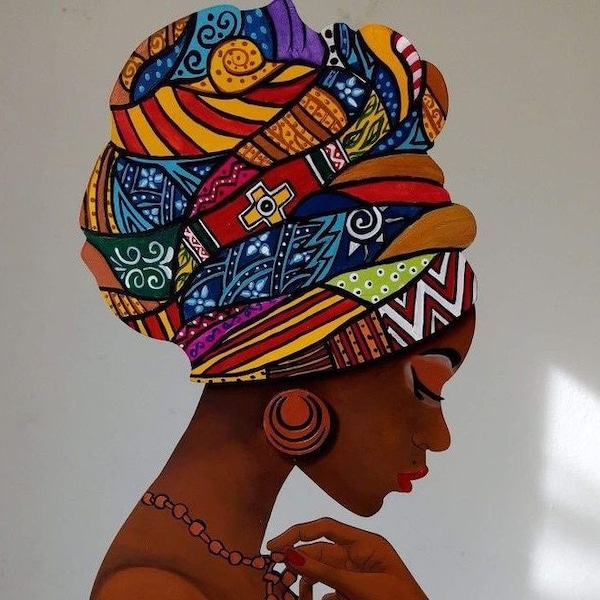 African Print Headwrap / Headscarf / Headband / Turban - 100% wax cotton - Handmade - UK