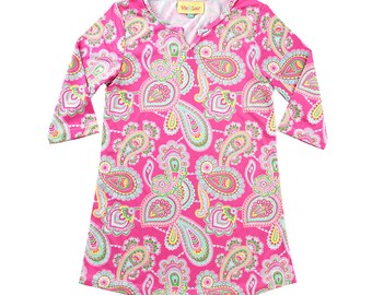 Lizzie Girls Tunic, Girls Cover Up, Pool Cover Up, Tunic, Paisley Tunic