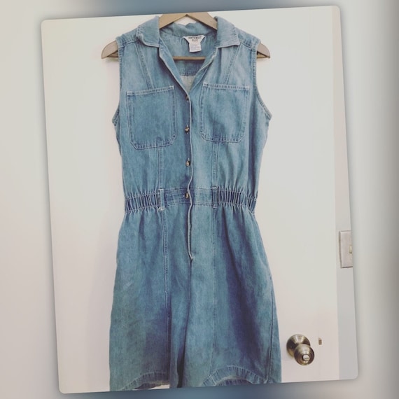Vintage 1990's Denim Romper by Northwest Blue