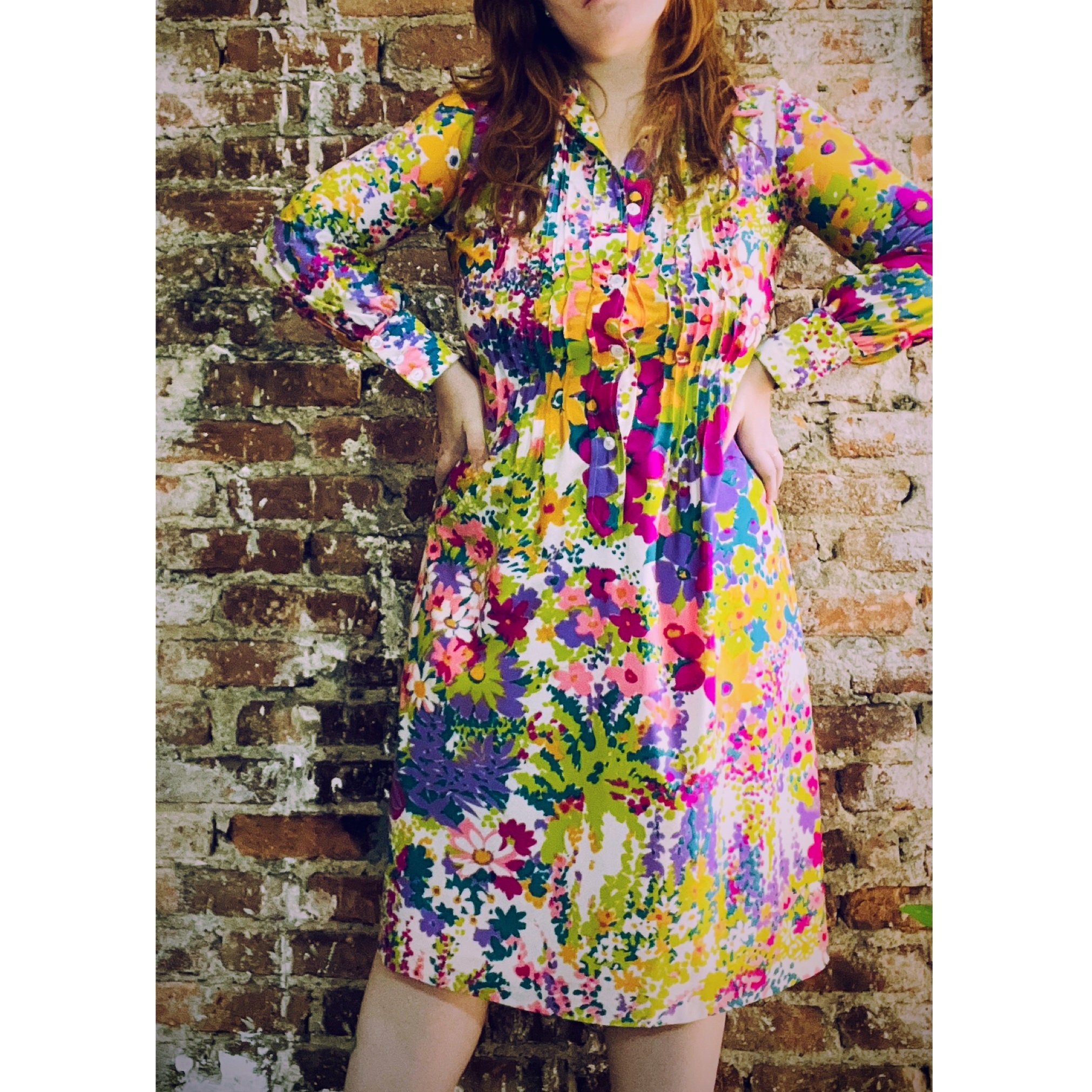 Lord & Taylor 1960's Floral Tunic Dress