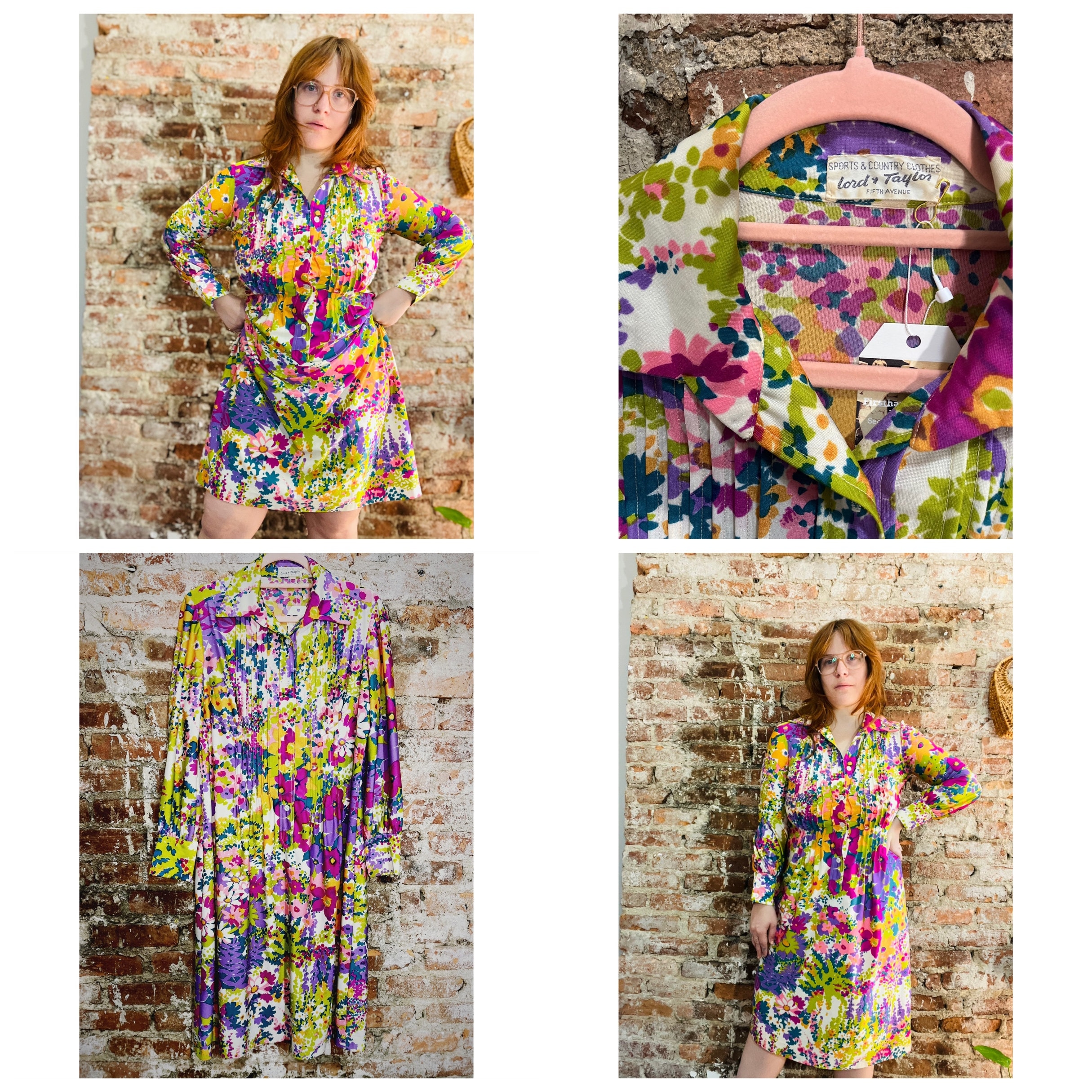 Lord & Taylor 1960's Floral Tunic Dress