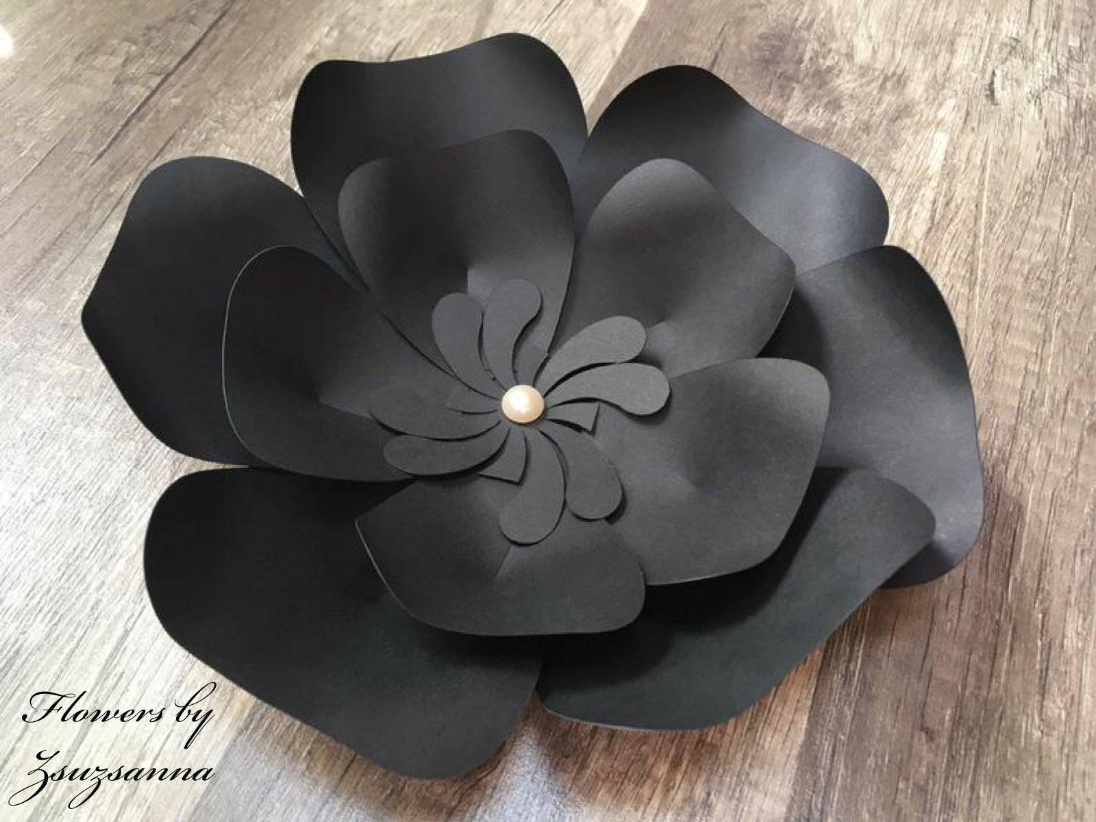 Black paper flowers wall decor paper flowers backdrop wall Etsy