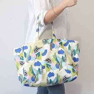 Tote Bag en toile de coton et porte-carte assorti - Fabrication Française - Sac fourre-tout - Cabas en toile - Made in France