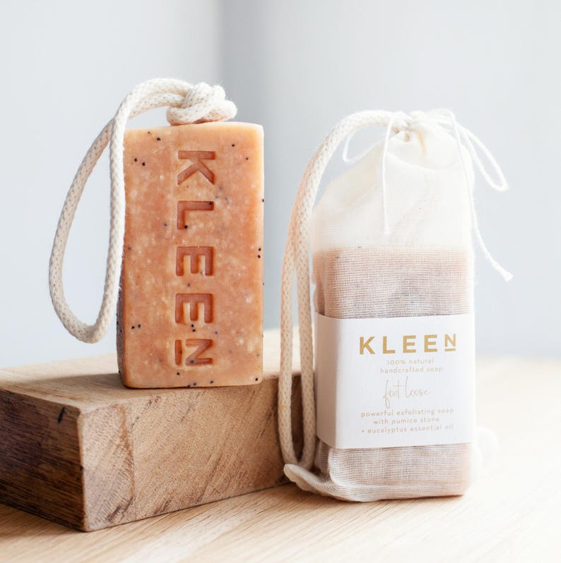 Exfoliating Pumice Soap on a Rope with Eucalyptus and Lemongrass essential Oils/ Handmade Vegan Soap image 4