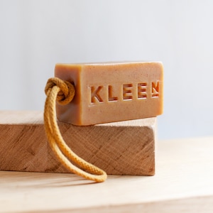 Turmeric Soap on a Rope with exfoliating Oatmeal - Handmade Vegan Soap, Citronella Soap, Made in the UK