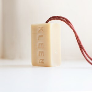 Oat Milk Soap on a Rope Handmade Natural Soap, For Sensitive Skin, Unscented Soap made in the UK image 3