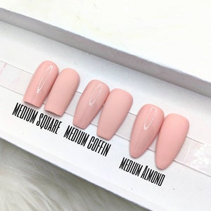 Light Pink Nude Press on Nails Length and Shape Options AVAILABLE Gel