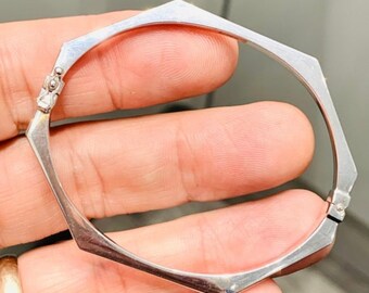 White Gold Bangle  Etsy