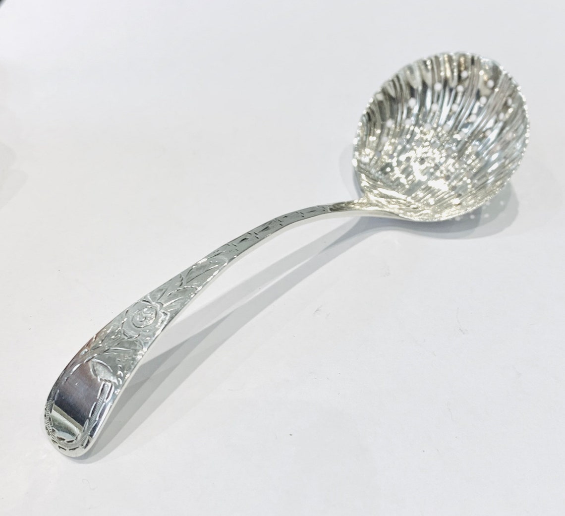 Superb antique sterling silver Sugar sifter Made in | Etsy