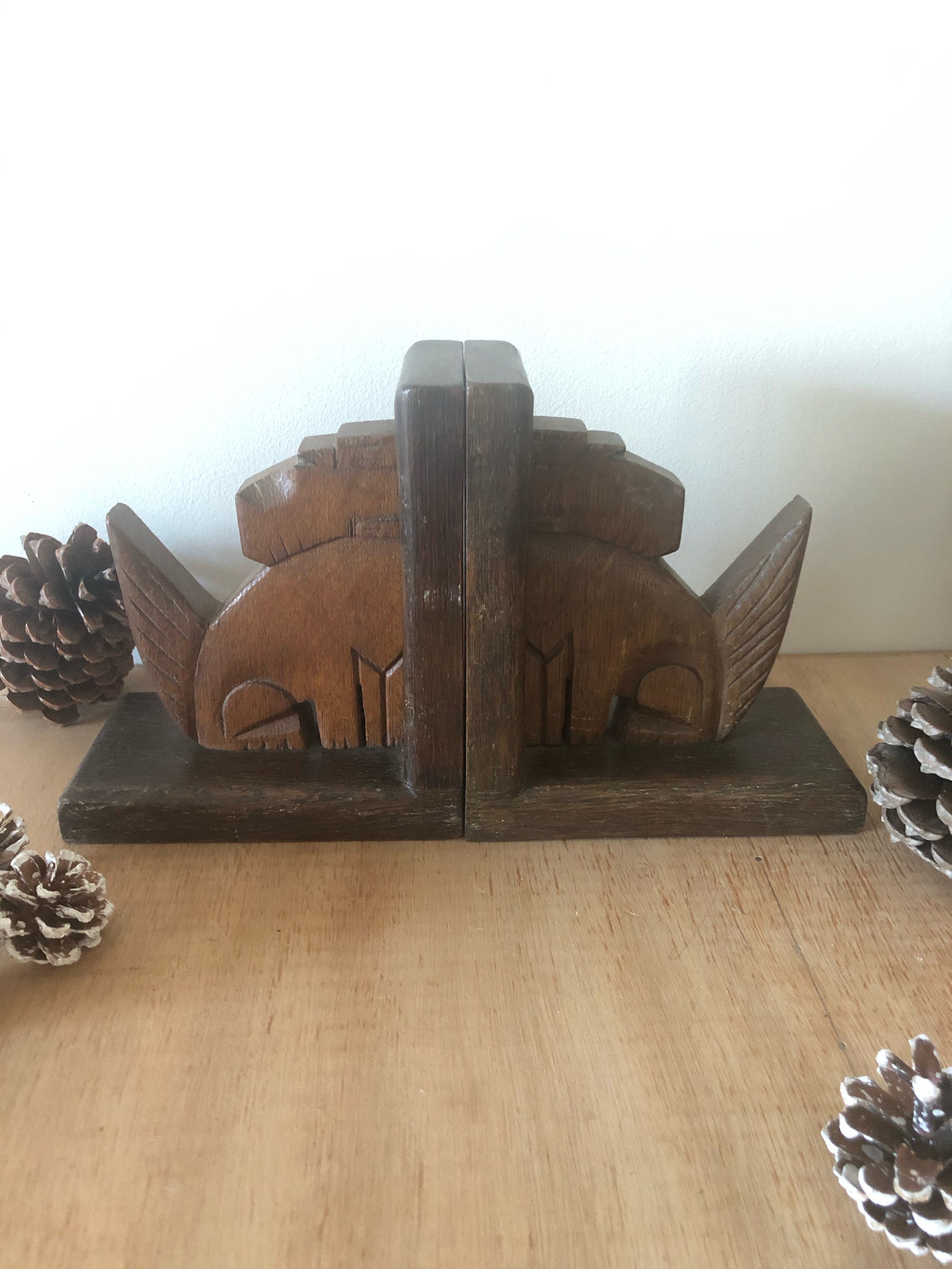 Serre-Livre en Bois Ancien