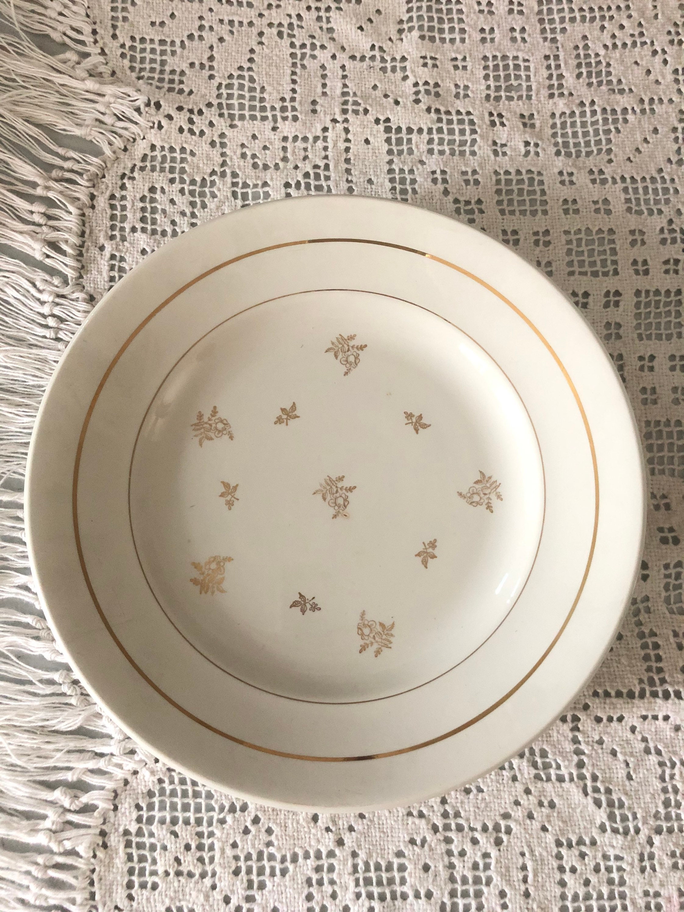 Assiettes Plates de Lunéville Motif Or, Ancien