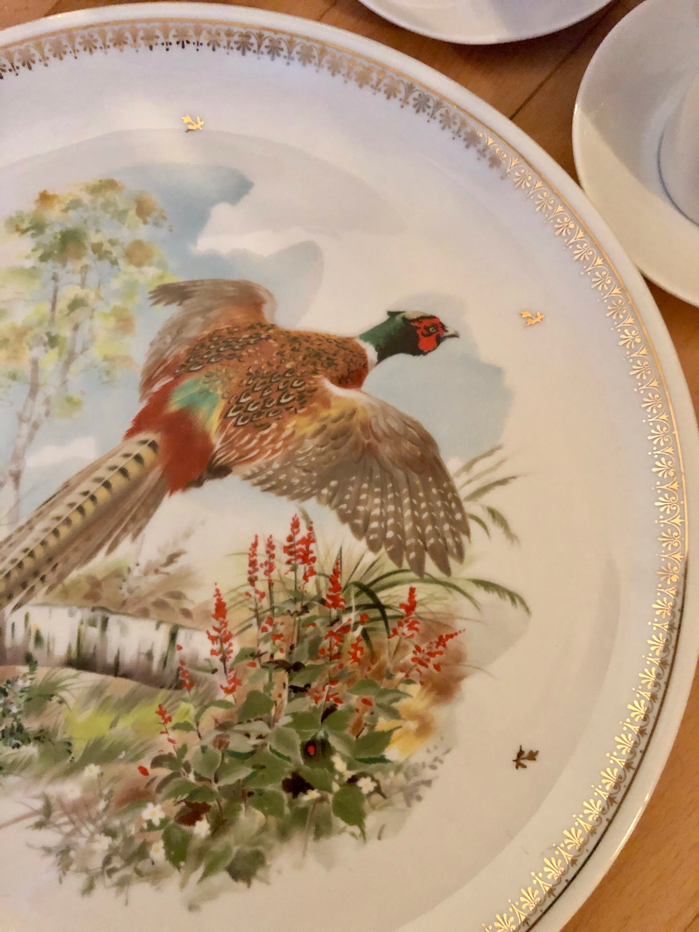 Plat à Tarte en Porcelaine Vintage