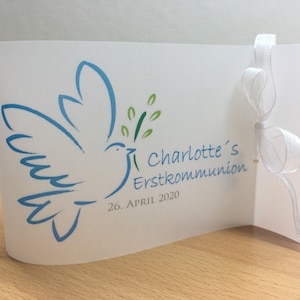 Set of 2 Lantern, Light Cover, Tea Light Communion, Confirmation, Confirmation, Baptism &quot;Dove&quot;
