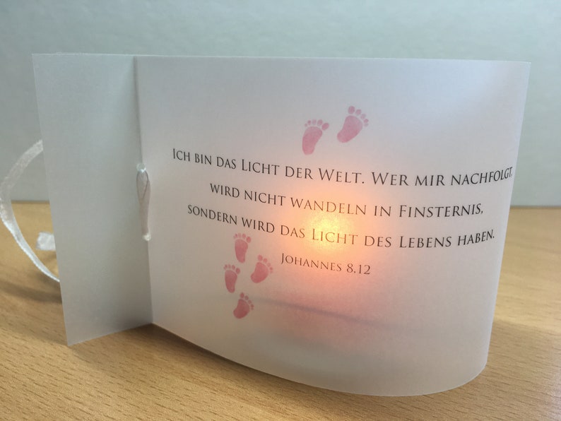 TeaLight Communion Set of 2 Windlight Light Cover Confirmation Confirmation Baptism Baby Feet