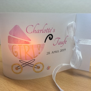 Set of 2, Windlight, Light Cover, TeaLight Communion, Confirmation, Confirmation, Baptism &quot;Children&#39;s Carriage Boy and Girl&quot;