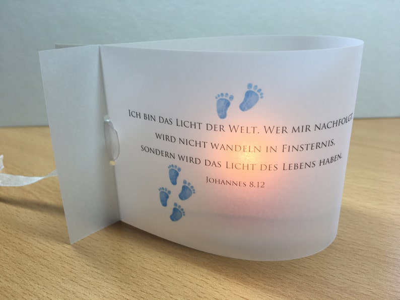 TeaLight Communion Set of 2 Windlight Light Cover Confirmation Confirmation Baptism Baby Feet