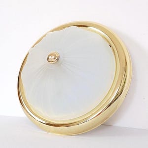 Vintage ceiling lights, round wall sconces, gold light fixtures 70s