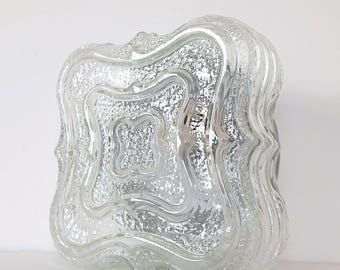 Vintage Sconce / Wall Lamp / 1980&#39;s / Mid Century / Flush Mount Light / Textutre Glass Ceiling Light / Ceiling Light Cover