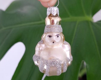 Vintage glass christmas ornaments, 1950s christmas decorations, christmas glass silver tree decorations