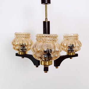 Mid Century Bubble Chandelier / Vintage Pendant Light / Rustic Elegant Light Fixture / Yugoslavia 1970's / Hanging Lamp