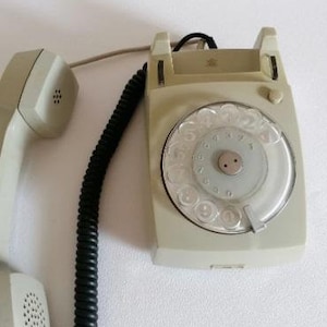 Vintage rotary telephone Iskra ATA 20, Yugoslavia retro style,  1960s