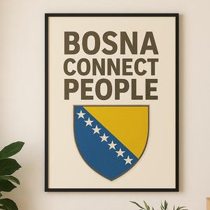 Bosna Connect People Printable Wall Art | Bosnia Poster | Balkan Home Decor | Digital Download | Patriotic Wall Print