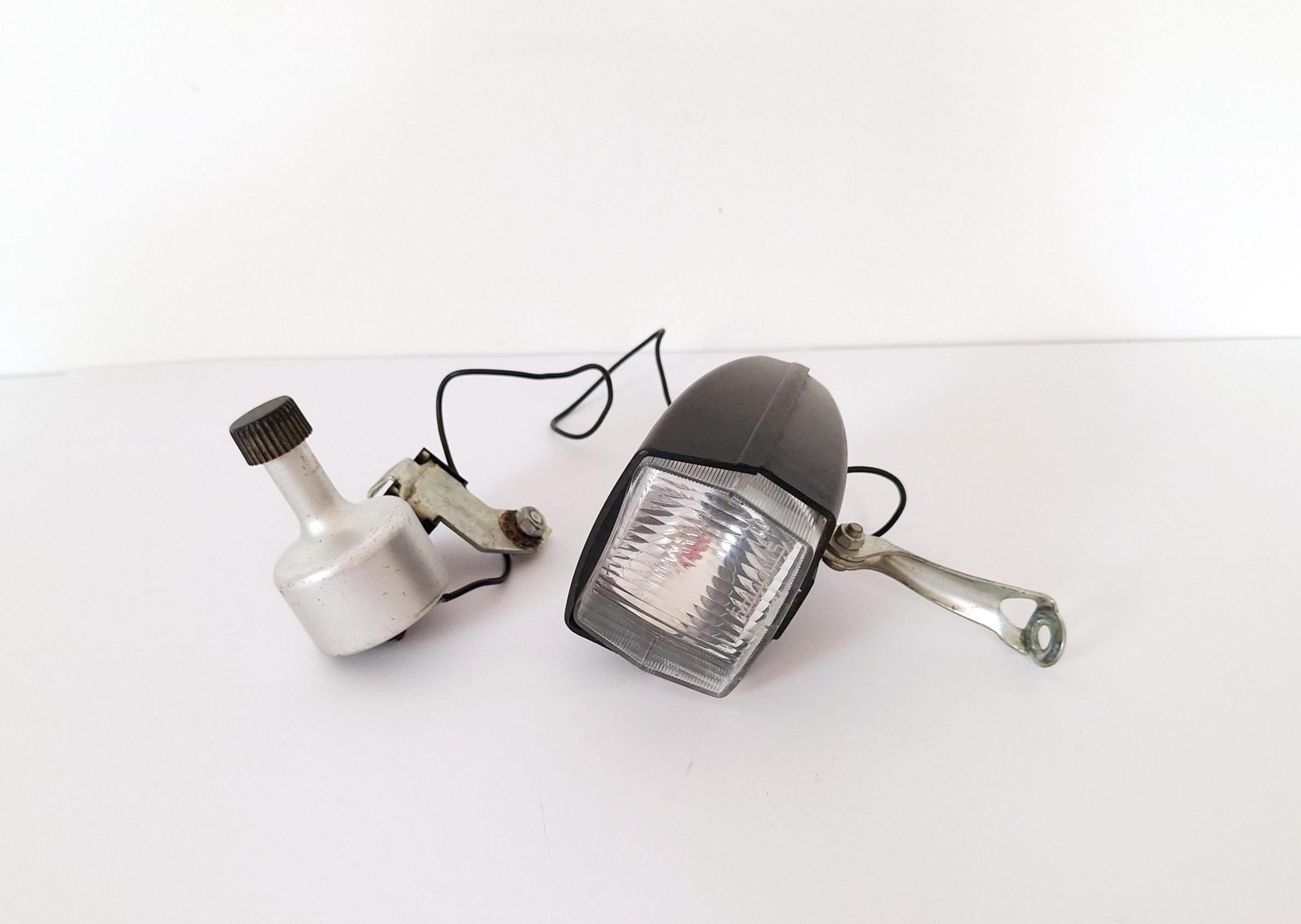 Vintage Lamp and Dynamo Bicycle / Combined bicycle lamp with dynamo / Light bicycle dynamo / Mountable bike lamp Metal bicycle