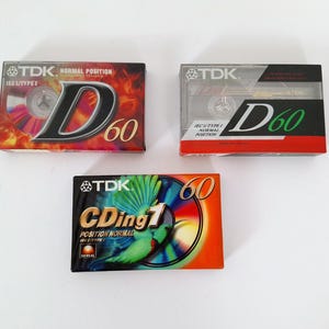 Vintage TDK Pack Of 3 Cassette Tapes D60 High Output Type I New Sealed