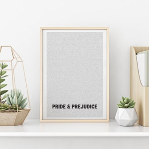 Pride and Prejudice - Jane Austen - Literature Print - Minimalist Print - Book Lover Gift - Book Quote - Modern Farmhouse Wall Decor